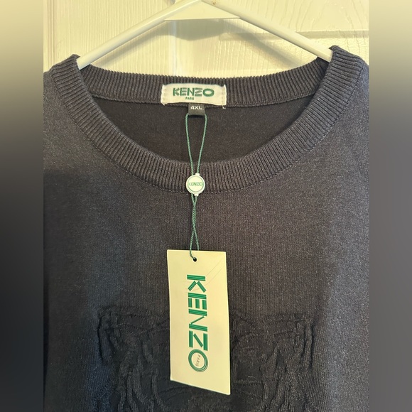 Kenzo Paris Black  Tiger Knit Sweater | New With Tags ptp22.5 - Picture 2 of 8
